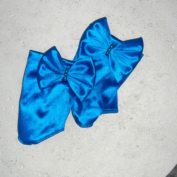 80s AJ Bari Blue and Black Animal Print Strapless Prom Party Dress - Picture 14 of 16